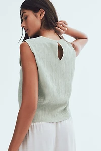 Crinkled Blouse with Lace Details