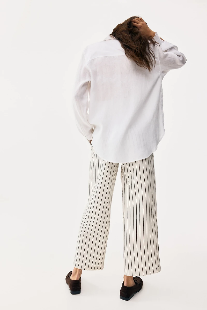 Pantalon MAMA à cordon en lin mélangé