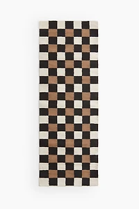 Tapis de couloir en coton à carreaux