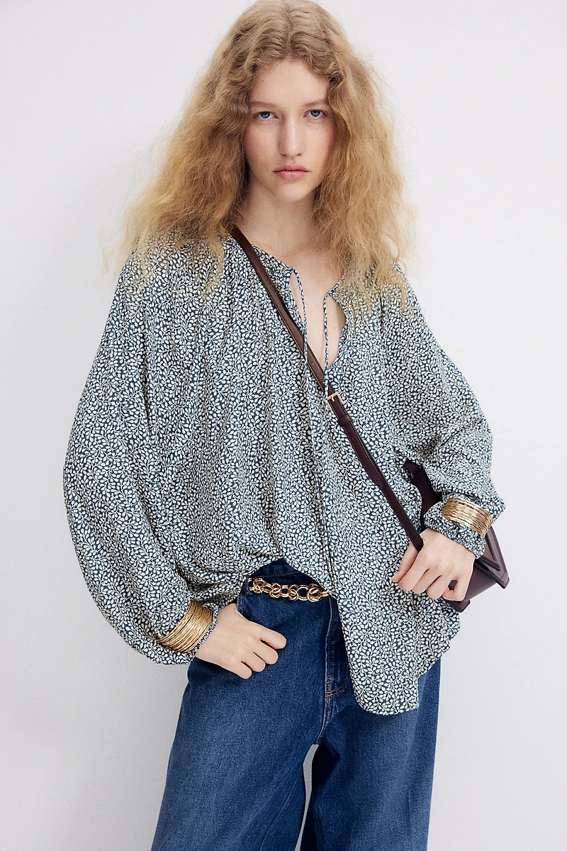 Oversized Crêpe Blouse