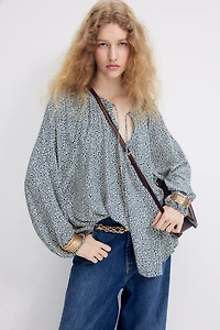 Oversized Crêpe Blouse