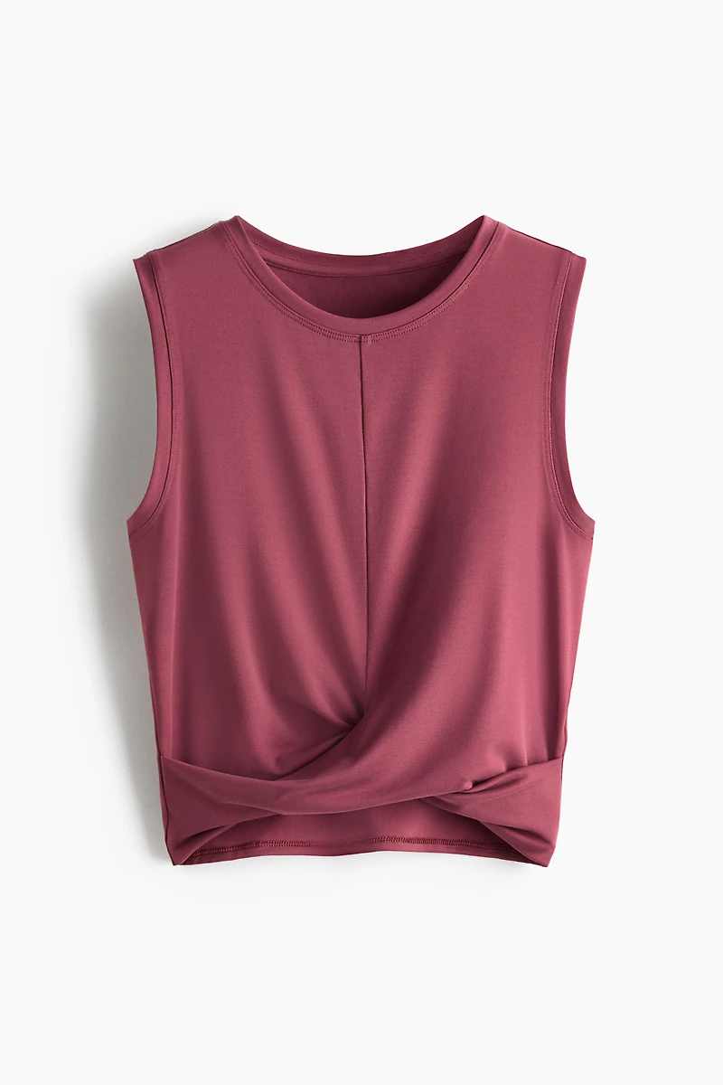 Slim-Fit Twist-Detail Sports Tank Top