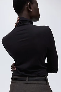 Pima Cotton Turtleneck Top