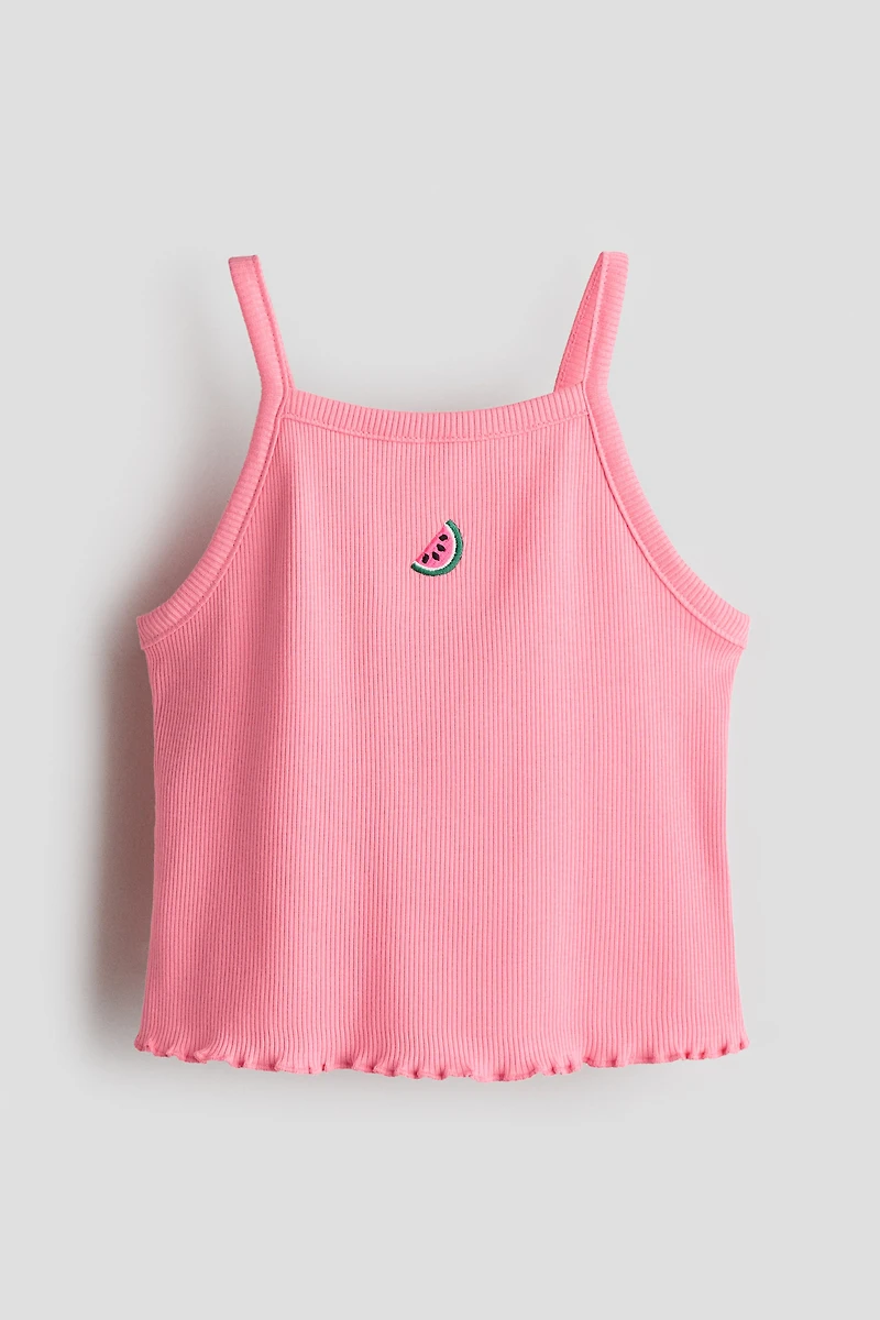 Embroidered-Detail Tank Top