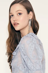 Blouse brodée à volants