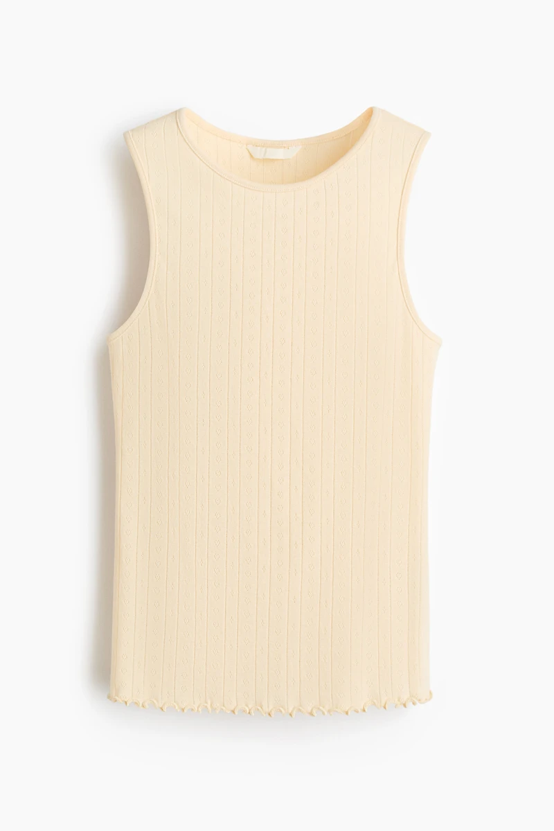 Pointelle-Knit Cotton Top
