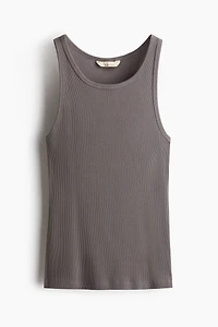 Ribbed Silk-Blend Tank Top