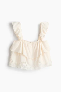 Lace-Trimmed Pajama Top