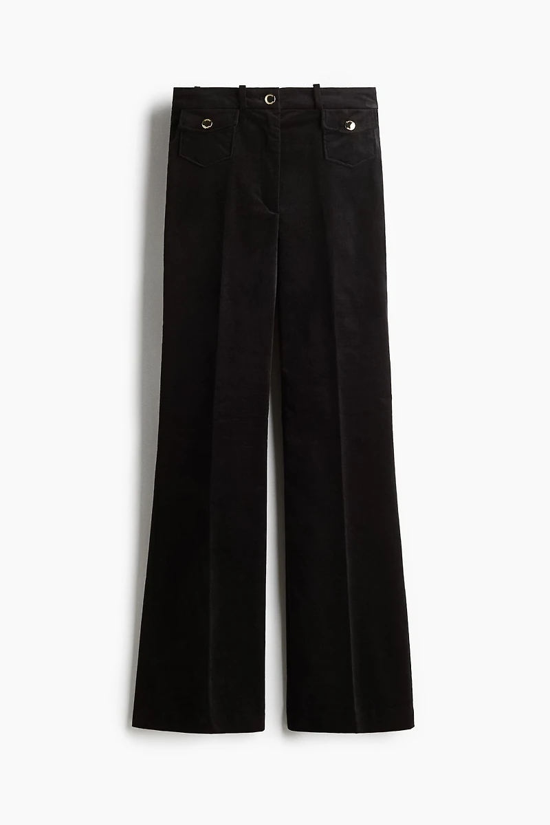 Pantalon évasé en velours