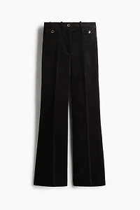 Pantalon évasé en velours