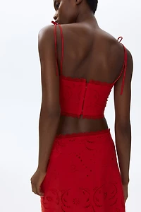 Haut en coton avec broderie anglaise