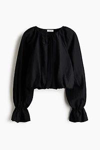 Crinkled Balloon Blouse
