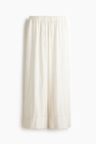 Wide-Leg Linen-Blend Pants