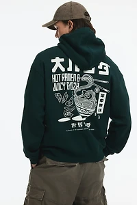 Loose Fit Printed Hoodie