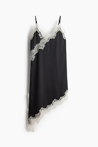 Lace-Trimmed Asymmetric Nightgown
