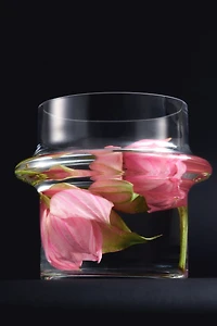 Wide Tiered Glass Vase
