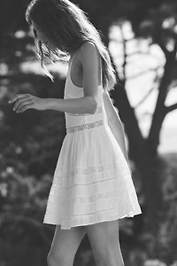 Lace-Inset Cotton Dress