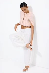 Fine-Knit Bubble-Hem Top