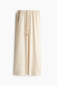 Linen-Blend Drawstring Pants