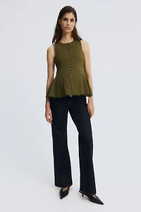 MAMA Rib-Knit Peplum Vest