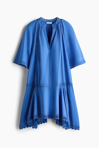 Lace-Inset Cotton Dress