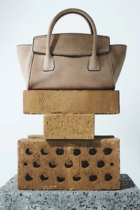 Sac à bandoulière en cuir velours