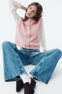 Gilet sans manches en tricot côtelé