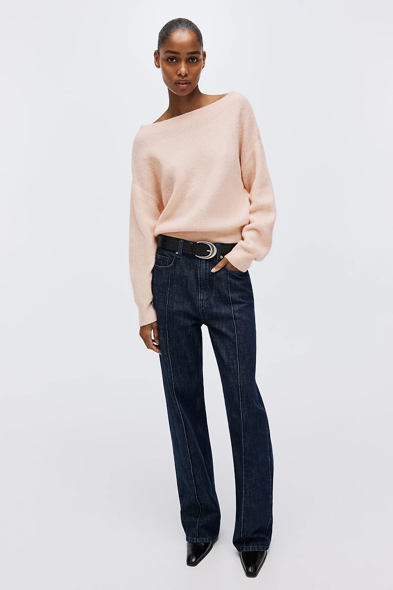 Chandail grande taille à encolure bateau