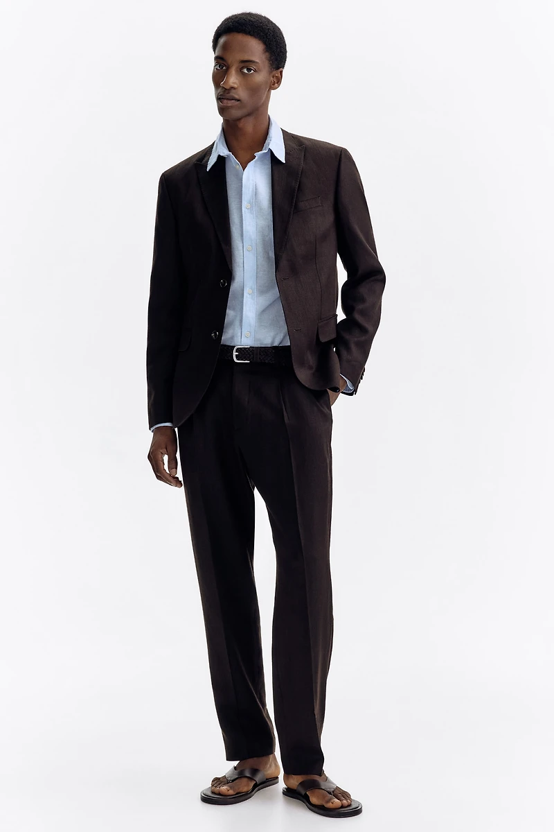 Regular-Fit Linen-Blend Jacket