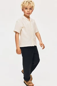 Linen-blend trousers