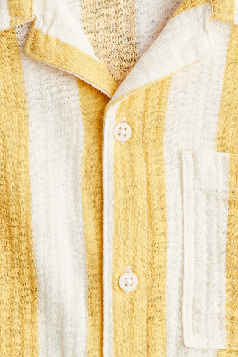 Chemise en mousseline de coton avec col cubain