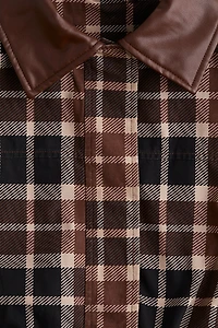 Veste en sergé avec col tissu enduit