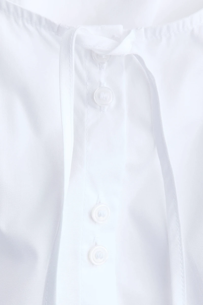 Puff-Sleeved Poplin Blouse