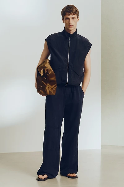 Pantalon ample en lin mélangé