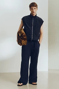 Pantalon ample en lin mélangé