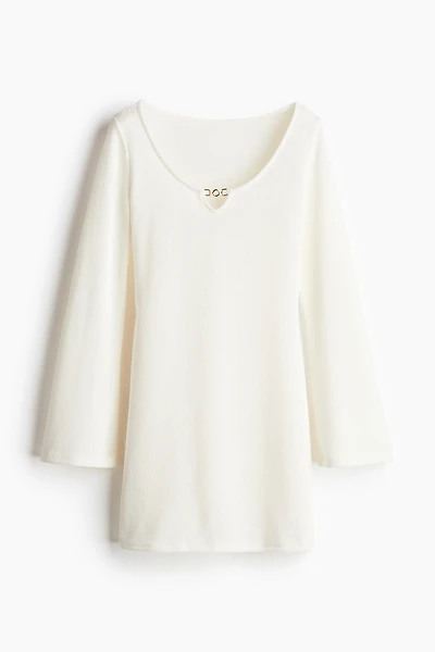 Knit Dress with Flared Skirt