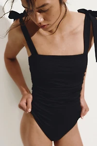 Padded-Cup Tie-Strap Swimsuit