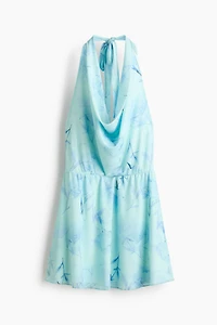 Cowl-Neck Halterneck Dress