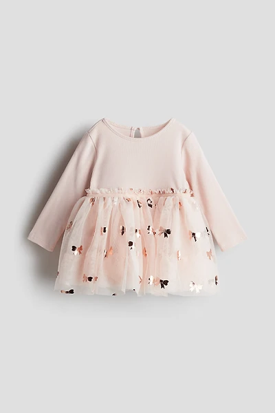 Robe en jersey avec jupe tulle