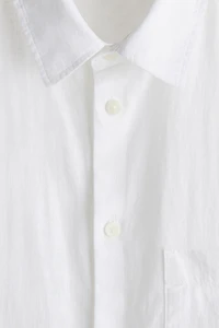 Regular-Fit Short-Sleeved Linen-Blend Shirt