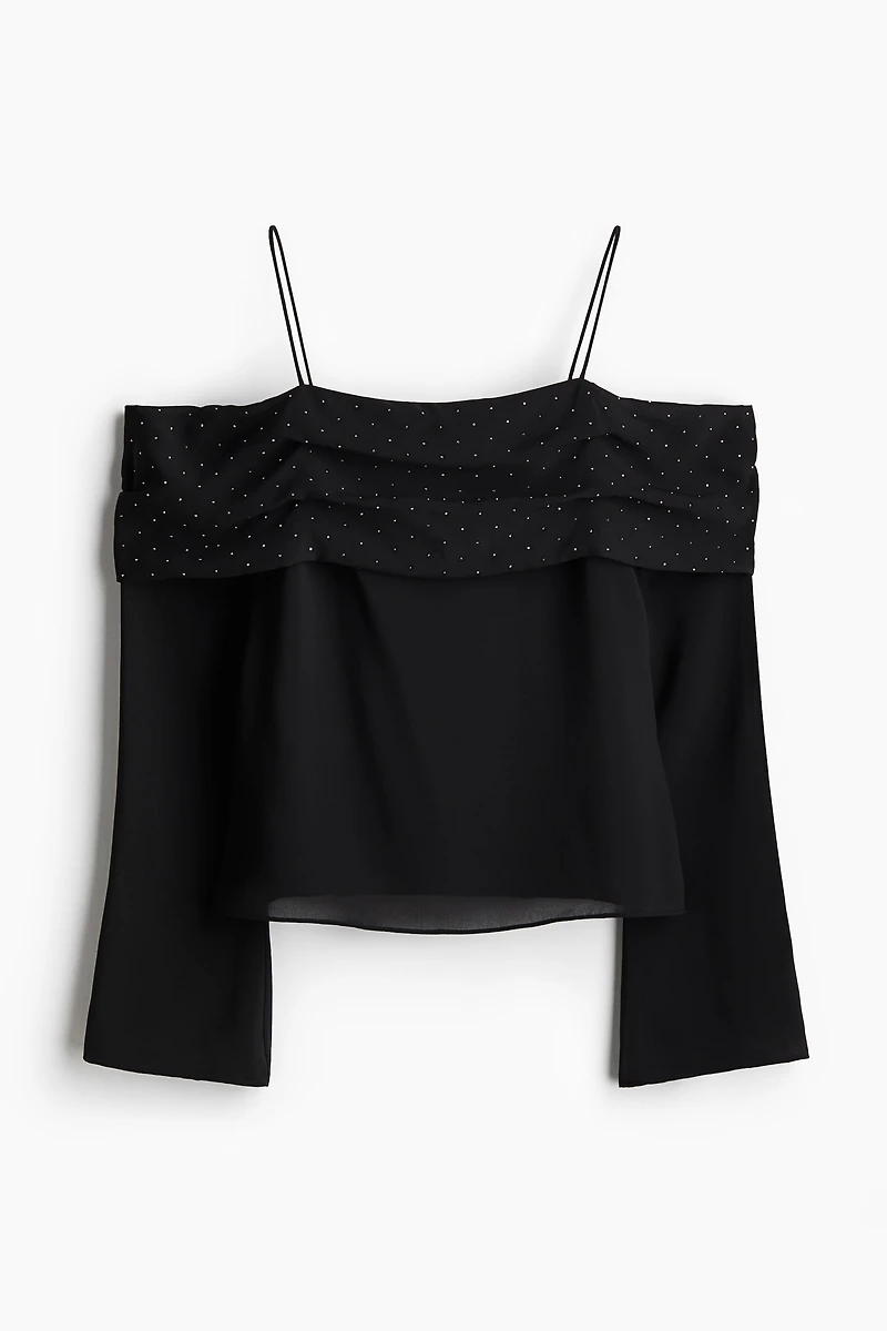 Haut épaules nues en mousseline