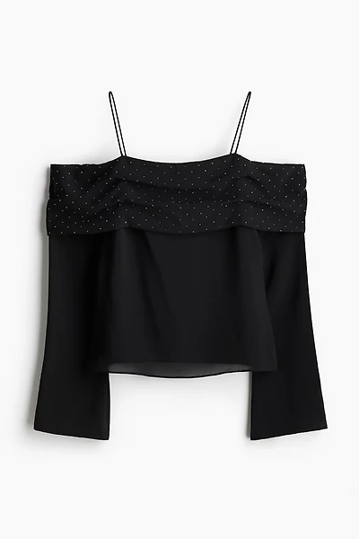 Haut épaules nues en mousseline