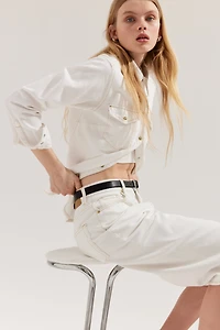 Short en denim haut du genou