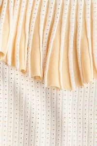 Flounced Pointelle-Knit Top