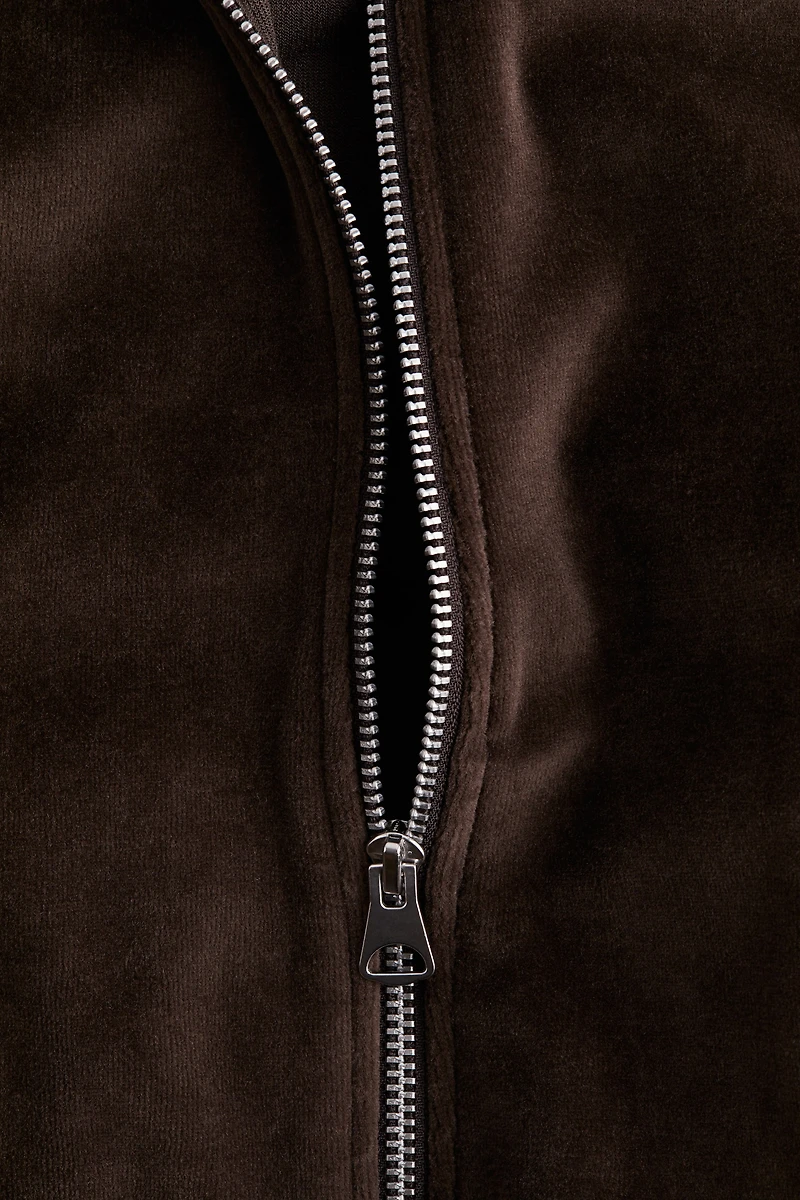 Veste à fermeture éclair en velours