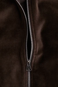 Veste à fermeture éclair en velours
