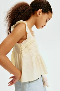 Lace-Trimmed Cotton Top