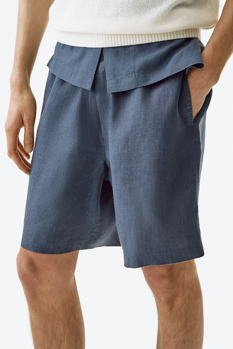 Relaxed-Fit Linen Shorts