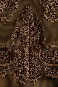 Lace-Detail Satin Top