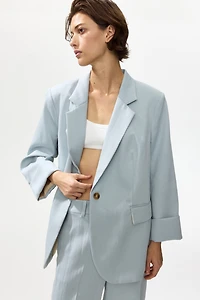 Linen-Blend Blazer